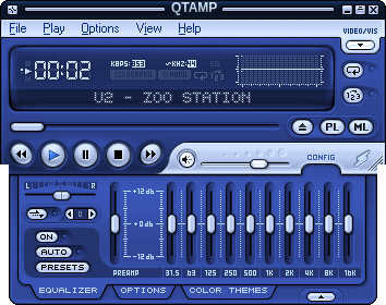 WinampModernPP in the Blues color theme